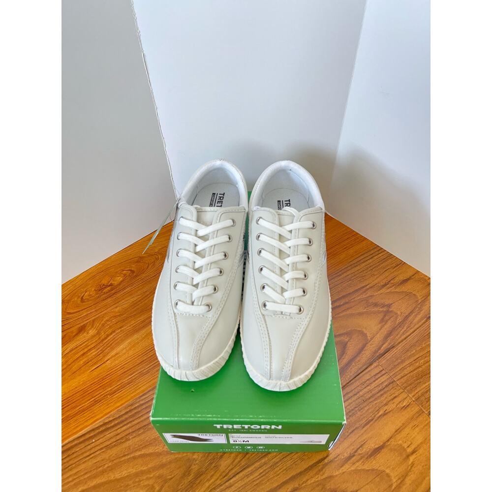 Tretorn Nylite Leather White/ Silver Women’s Size 9  Casual Sneakers
